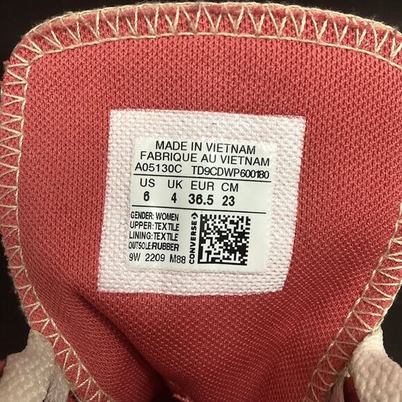 Converse CTAS -Women's Sz 6 -Pink Plaid -Move Platform Hi Oat Milk Shoe- A05130C - Picture 9 of 9